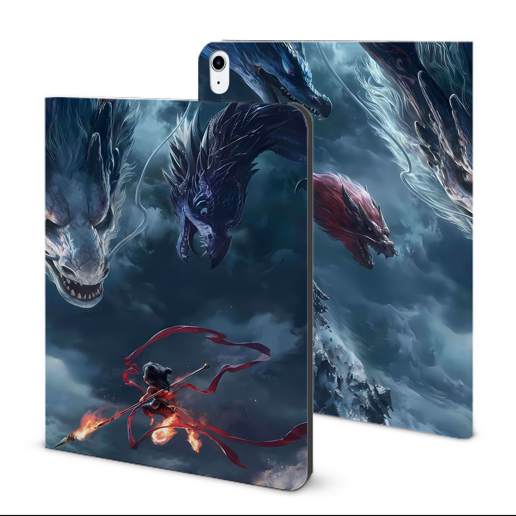 （画像用） Ne Zha 2 ナタ 魔童の大暴れ IPad ケース ブック型 PUレザー TPU 耐衝撃 軽量 薄型 ペン収納なし 全面保護 IPad 各モデル対応